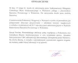 CBA wkroczyło do Starostwa